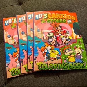 90s cartoon stoner coloring book